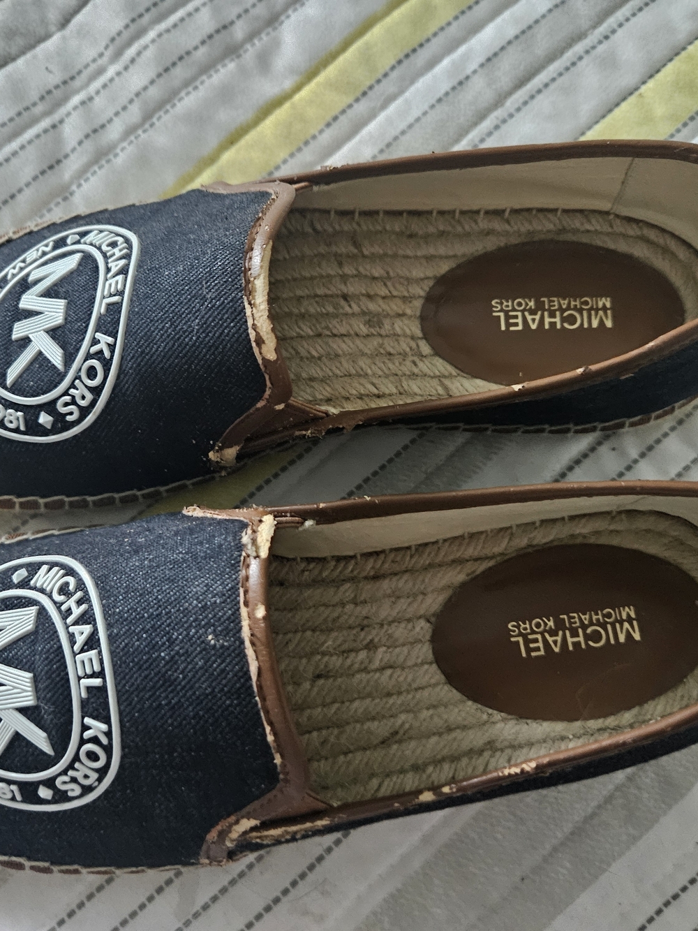 Michael Kors Navy Canvas Espadrille Slip-Ons